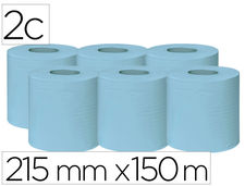 Papel secamanos bunzl greensource 2 capas celulosa reciclada azul 215 mm x 150