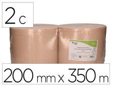 Papel secamanos bunzl greensource nature 2 capas celulosa reciclada kraft 200 mm