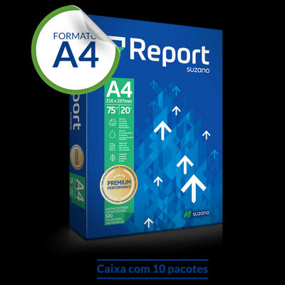 Papel Sulfite Report Premium A4 75g 500 folhas - Caixa com 10 pacotes