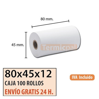 Papel Térmico 80x45 (100 rollos)