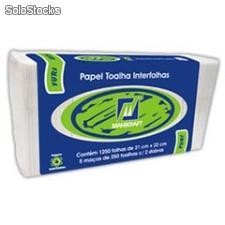 Papel toalha Yuri interfolhado branco branco 20,5cmX22cm duas dobras 1250 folhas