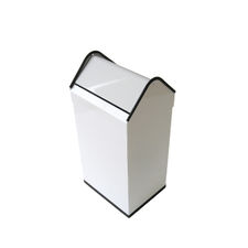 Papelera basculante rectangular blanca 40L 33x26x68cm