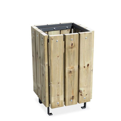 Papelera de reciclaje de madera ♻️ Comprar online