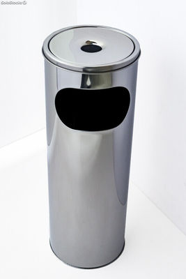 Papelera cenicero con tapa Aluminio 66,5 x 21,5 cm (Negro)