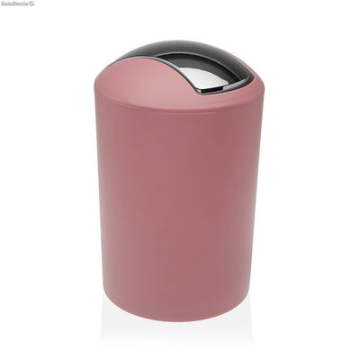 Papelera con tapa basculante color rosa, capacidad 7 litros - Sistemas David