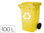 Papelera contenedor q-connect plastico amarillo para plasticos y envases - 1