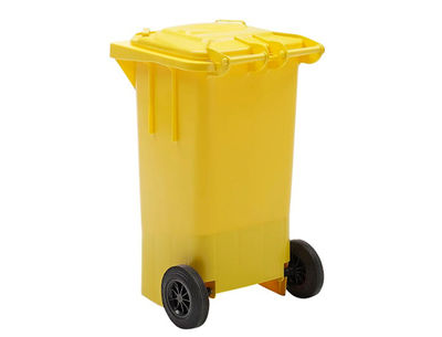 Papelera contenedor q-connect plastico amarillo para plasticos y envases - Foto 4