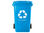 Papelera contenedor q-connect plastico azul para papel y carton 100l con tapa y - Foto 3