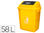 Papelera contenedor q-connect plastico con tapa de balancin 58 litros - 1