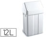 Papelera contenedor tts plastico con tapadera max 12 litros blanca 400x230x200