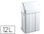 Papelera contenedor tts plastico con tapadera max 12 litros blanca 400x230x200 - 1