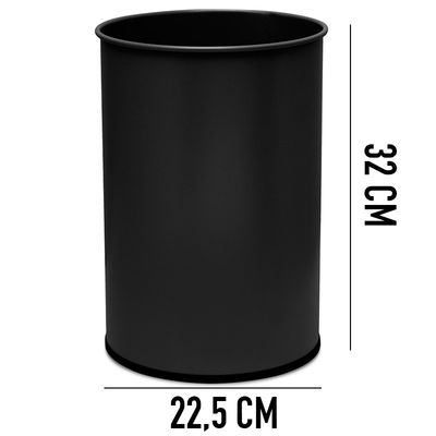 Papelera de oficina metálica 32 x 22,5 cm (Negro) - Sistemas David - Foto 2