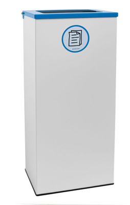 Papelera de reciclaje metálica blanca 76 Litros con tapa (5 colores) - Sistemas