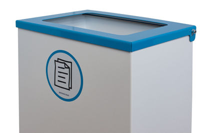 Papelera de reciclaje metálica blanca 76 Litros con tapa (5 colores) - Sistemas - Foto 4