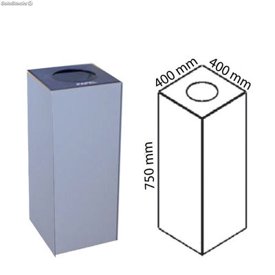 Papelera de reciclaje módulo 75x40x40 cm 120 litros
