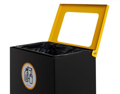 Papelera de reciclaje negra metálica 76 Litros (5 colores) - Sistemas David - Foto 4