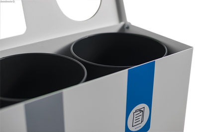 Papelera de reciclaje para 3 residuos (Amarillo / Gris / Azul) - Sistemas David - Foto 5