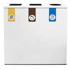 Papelera de reciclaje para 3 residuos (Amarillo / Marrón / Azul) - Sistemas