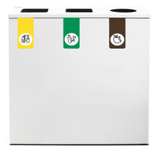 Papelera de reciclaje para 3 residuos (Amarillo / Verde / Marrón) - Sistemas