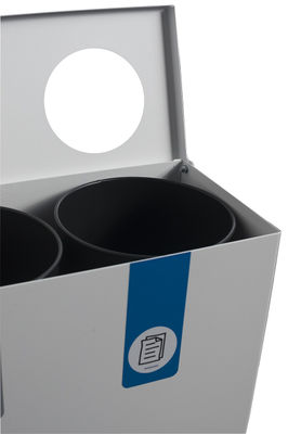 Papelera de reciclaje para 3 residuos (Marrón / Gris / Azul) - Sistemas David - Foto 2