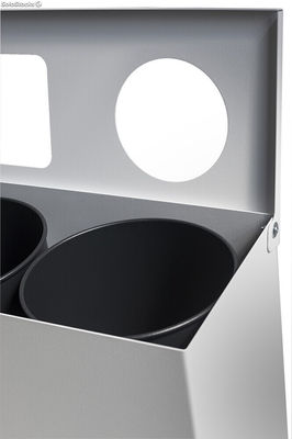 Papelera de reciclaje para 4 residuos. Color Blanco - Sistemas David - Foto 4