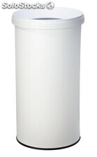 Papelera metálica 25 Litros con tapa 50,5 x 26 cm (Blanca) - Sistemas David