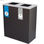 Papelera metálica de reciclaje 2 residuos. 70 Litros (Azul / Plata) - Sistemas - 1