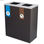 Papelera metálica de reciclaje 2 residuos. 70 Litros (Azul y Marrón) - Sistemas - 1