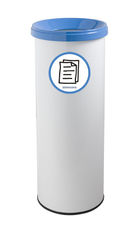 Papelera metálica de reciclaje blanca con tapa. Capacidad 35 litros (5 colores)