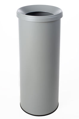 Papelera metálica de reciclaje gris con tapa. 35 litros. Sin adhesivo (5 - Foto 3