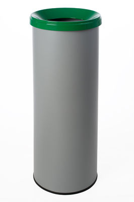 Papelera metálica de reciclaje gris con tapa. 35 litros. Sin adhesivo (5 - Foto 5