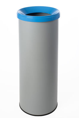 Papelera metálica de reciclaje gris con tapa. 35 litros. Sin adhesivo (5 - Foto 2