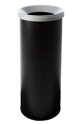 Papelera metálica de reciclaje negra con tapa. Capacidad 35 litros. Sin adhesivo - Foto 5