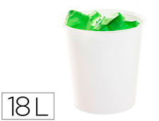 Papelera plastico archivo 2000 ecogreen 100% reciclada 18 litros color blanco