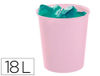 Papelera plastico archivo 2000 ecogreen 100% reciclada 18 litros color rosa