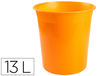 Papelera plastico q-connect naranja translucido 13 litros dim. 275X285 mm