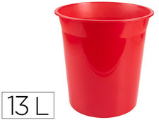Papelera plastico q-connect rojo translucido 13 litros dim. 275X285 mm
