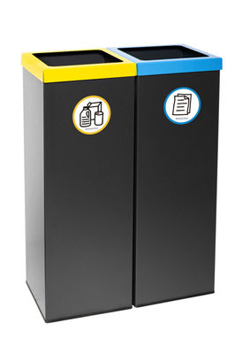 Papelera reciclaje metálica negra 44 Litros (5 colores) - Sistemas David - Foto 2