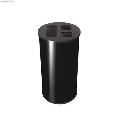 Papelera reciclaje triselectiva 60L negra
