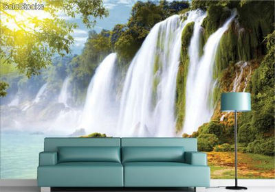 Papier peint photo avec colle: amazon waterfalls - Photo 2