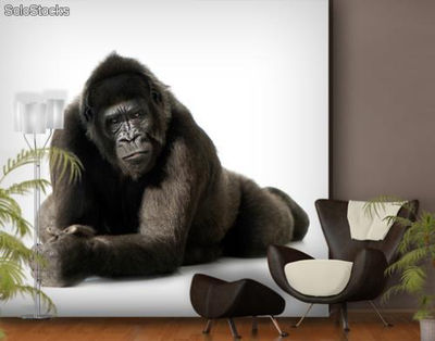 Papier peint photo avec colle: gorilla watch - Photo 2