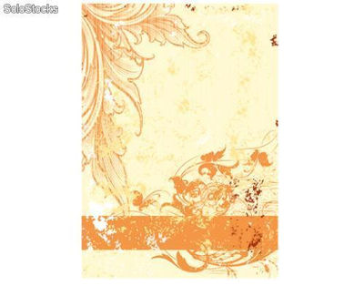 Papier peint photo avec colle: grunge orange scroll - Photo 4