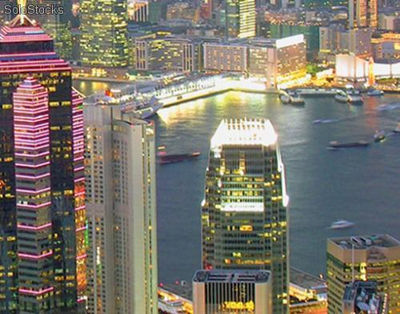 Papier peint photo avec colle: hongkong lights - Photo 2