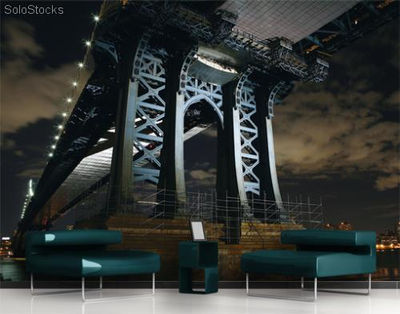 Papier peint photo avec colle: new york bridge - Photo 3