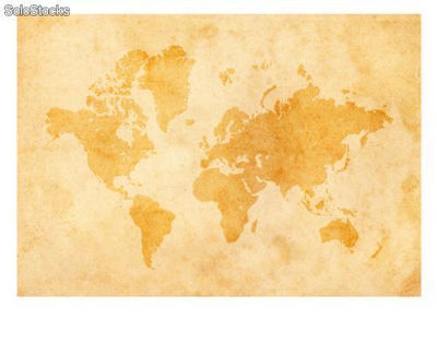 Papier peint photo avec colle: vintage worldmap