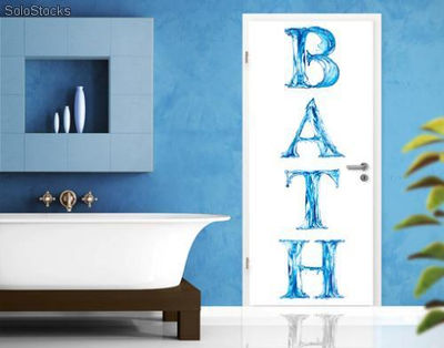 Papier peint pour porte avec colle: bath - Photo 2