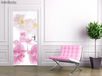 Papier peint pour porte avec colle: graceful orchids - Photo 4
