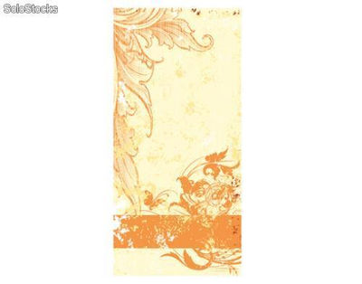 Papier peint pour porte avec colle: grunge orange scroll - Photo 3