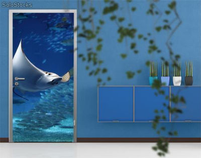 Papier peint pour porte avec colle: ocean ray - Photo 3