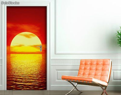 Papier peint pour porte avec colle: red sunset - Photo 4